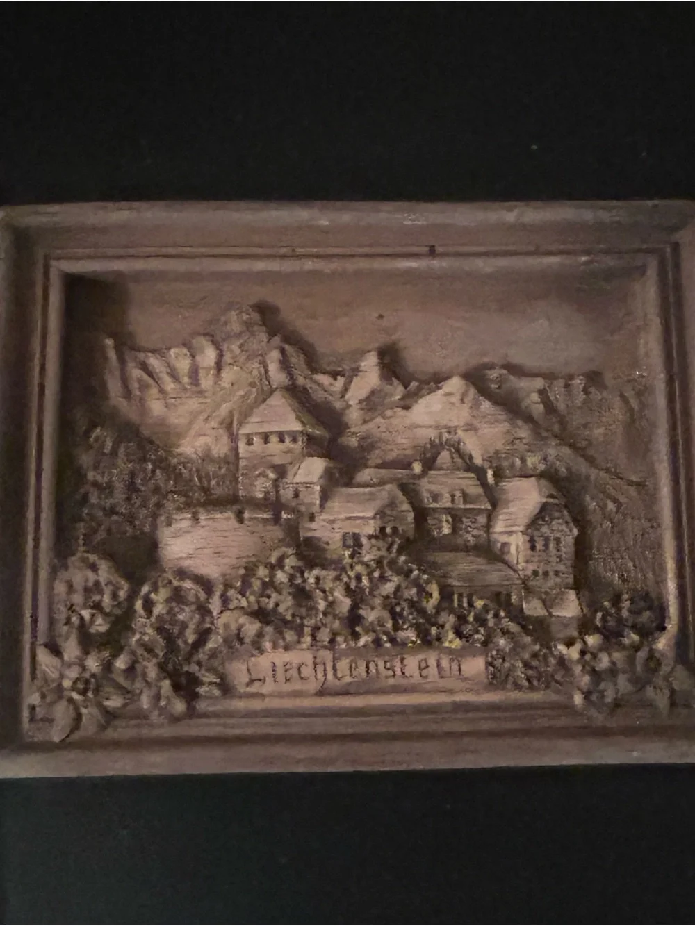Liechtenstein Carved Wooden Wall Plaque - Brown
